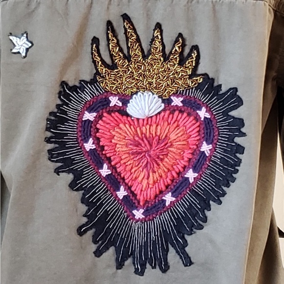 Pre owned Cinq a sept  sacred heart military utility jacket in xlnt condition - Picture 11 of 14